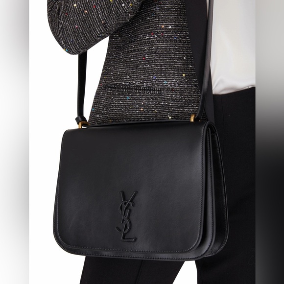 Yves Saint Laurent Spontini Saddle Bag Black in Smooth Calfskin Monogram Camera - Picture 3 of 17